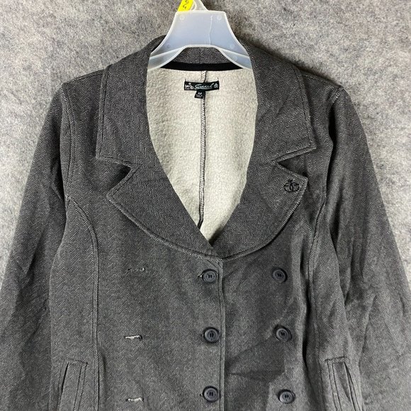 Ezekiel Pea Coat Medium Women's Gray Adults Cotton Blend M - Picture 2 of 10